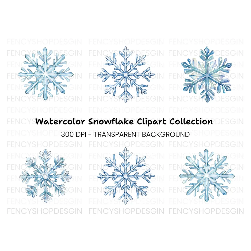 Elegant Snowflake Clipart Bundle