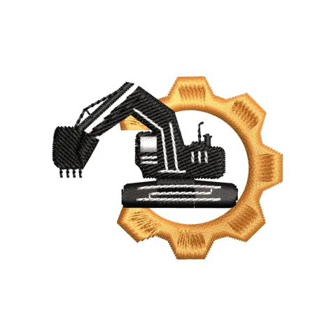 Excavator Embroidery Design