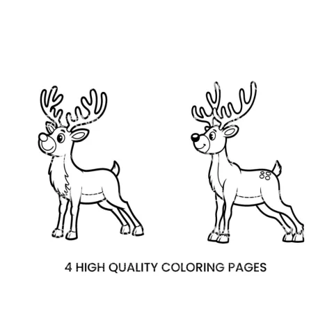 Reindeer Yoga Poses Fun Coloring Books