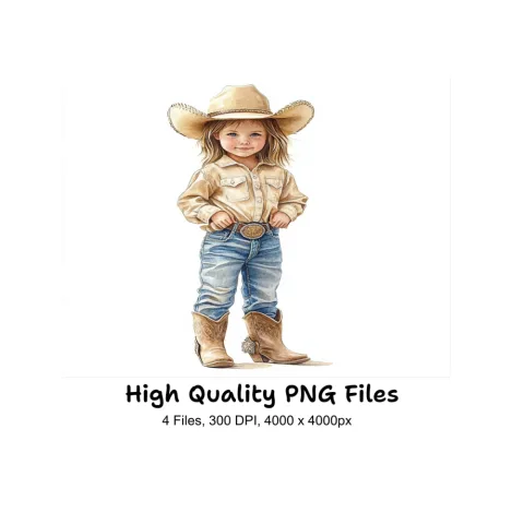 Little Cowboy Kids Clipart Bundle