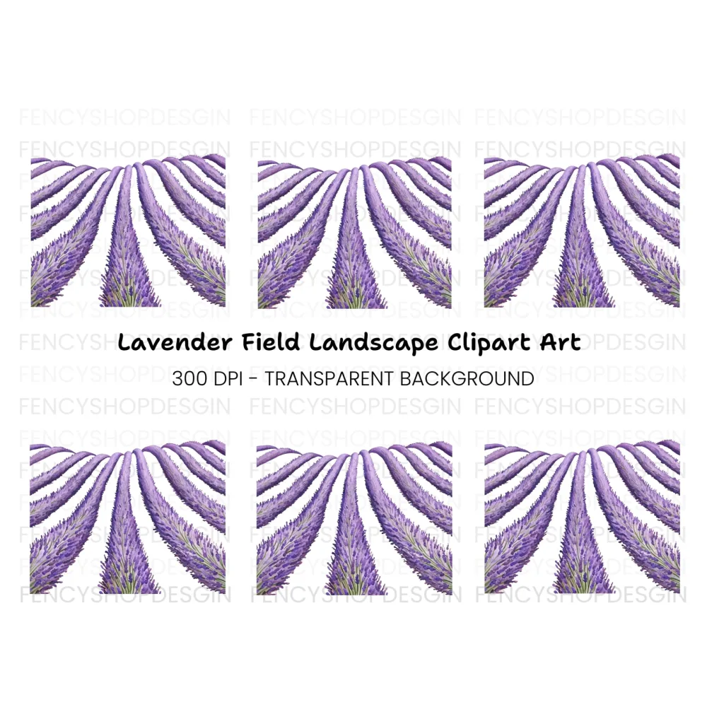 Lavender Field Clipart Bundle