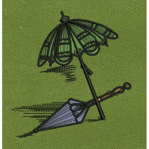 Umbrella Brown Embroidery Design