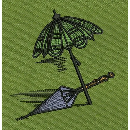 Umbrella Brown Embroidery Design
