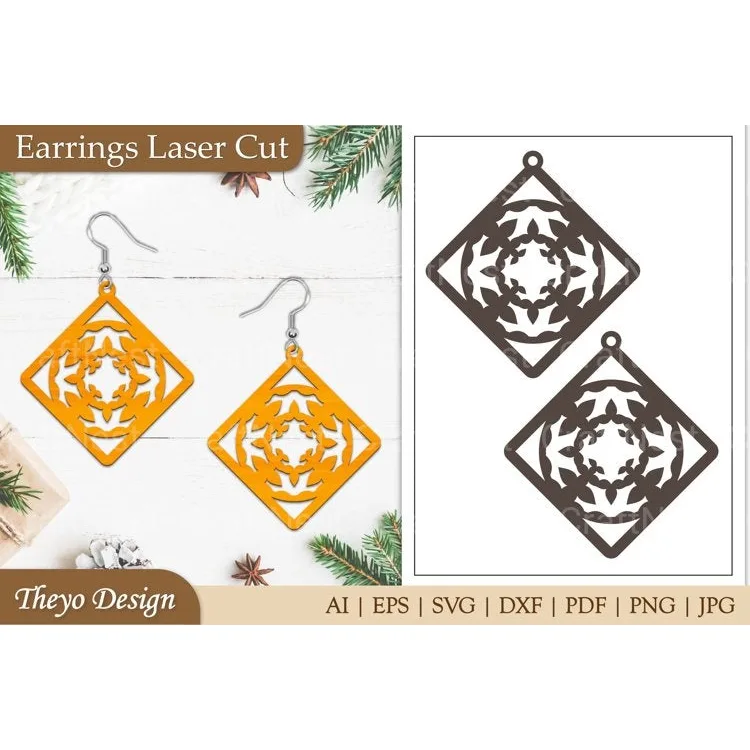 Earrings Mandala Lasercut SVG Bundle