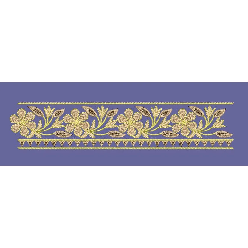 Floral Vine Ornate Border Embroidery Design