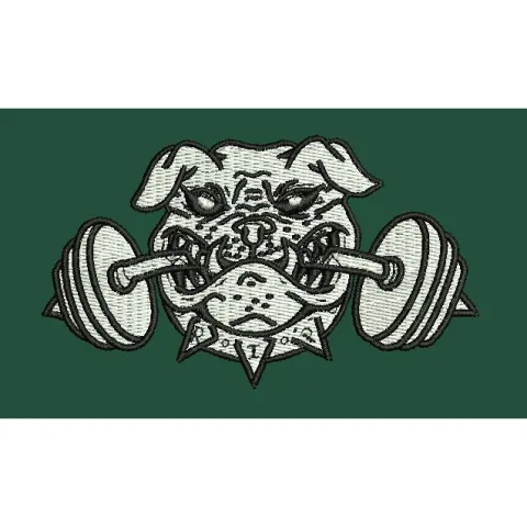 Gym Dog Embroidery Design