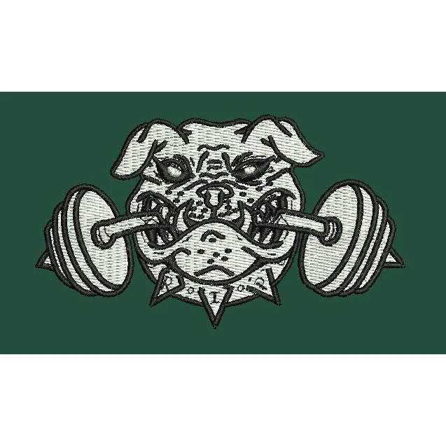 Gym Dog Embroidery Design