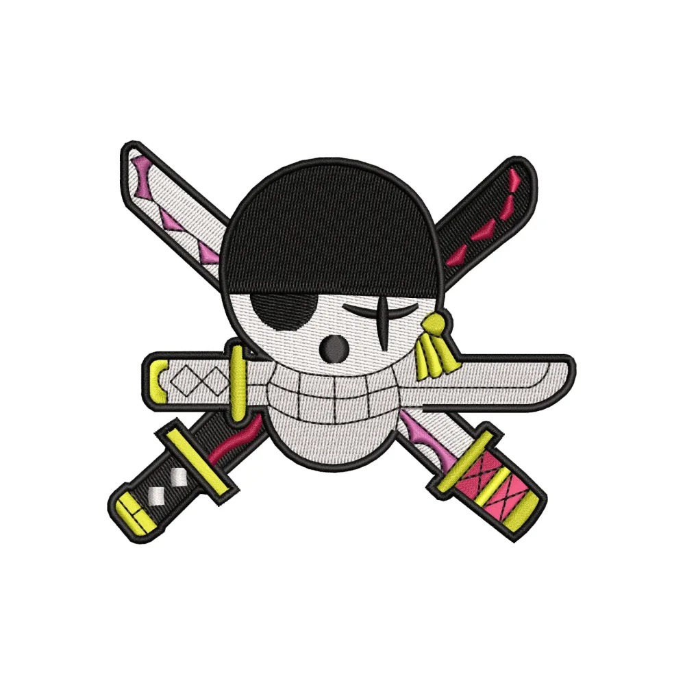Knife Skull Embroidery Design