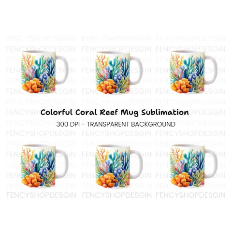 Colorful Underwater Coral Clipart Bundle