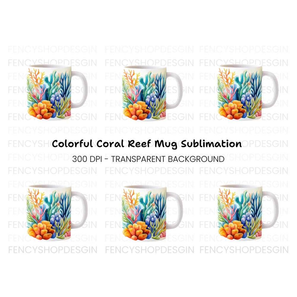 Colorful Underwater Coral Clipart Bundle
