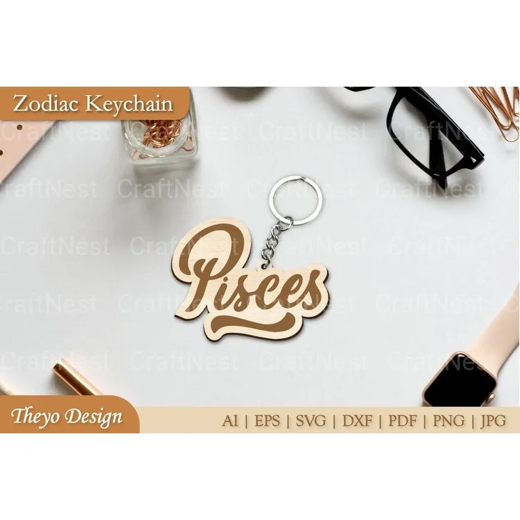 Zodiac Key Chain SVG Bundle