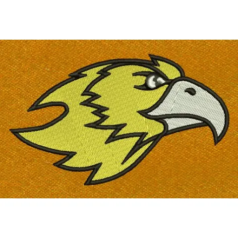 Eagle Head Yellow Embroidery Design