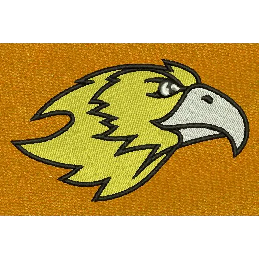 Eagle Head Yellow Embroidery Design