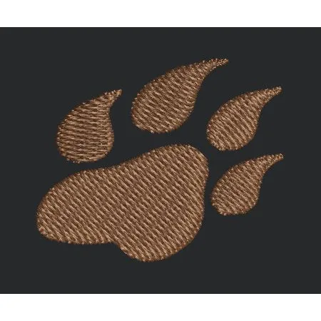 Textured Feline Paw Embroidery Design