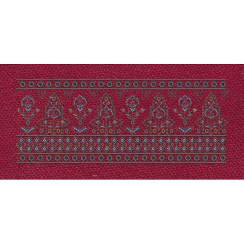 Crimson Paisley Buta Diamond Border Crimson & Steel Blue Embroidery Design