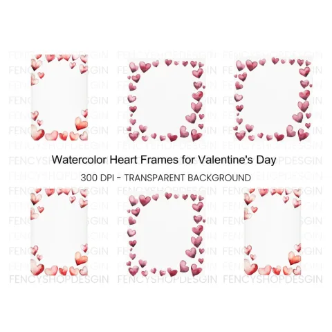 Heart Frames Clipart Bundle