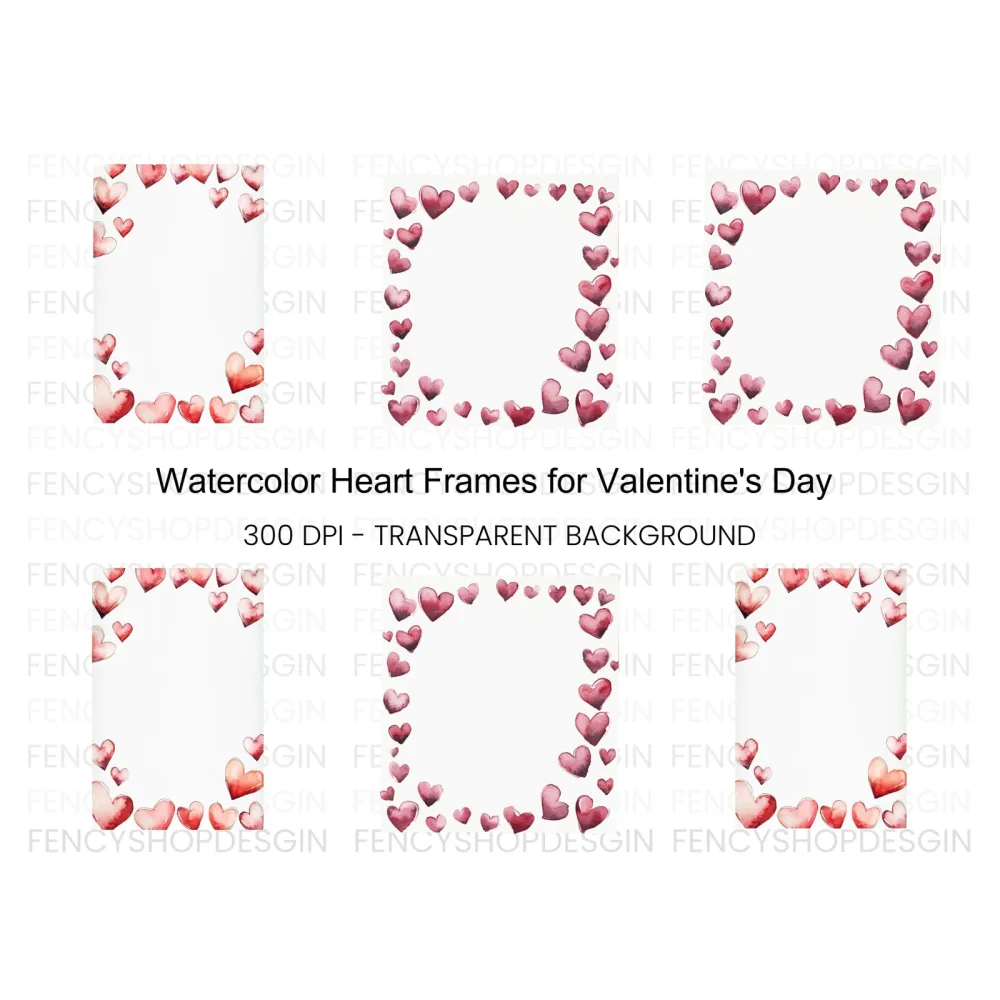 Heart Frames Clipart Bundle