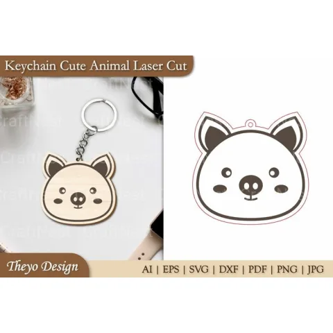 Cute Animal Keychain SVG Bundle