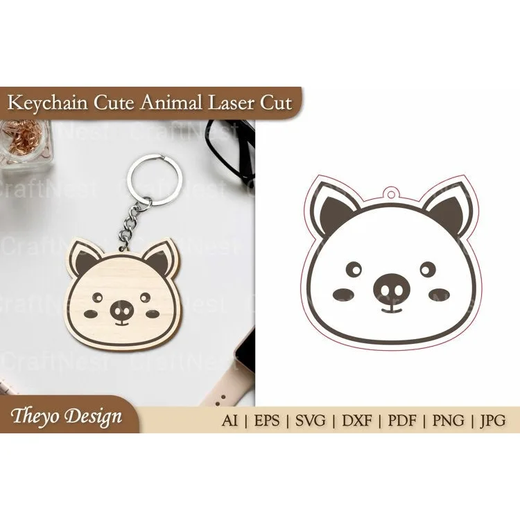 Cute Animal Keychain SVG Bundle