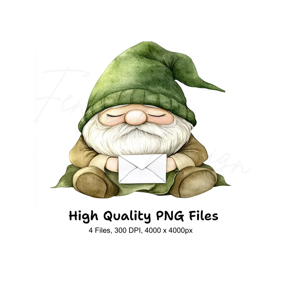 Cute Gnomes with Love Letters Clipart Bundle