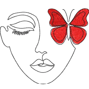 Girl Face Embroidery Design