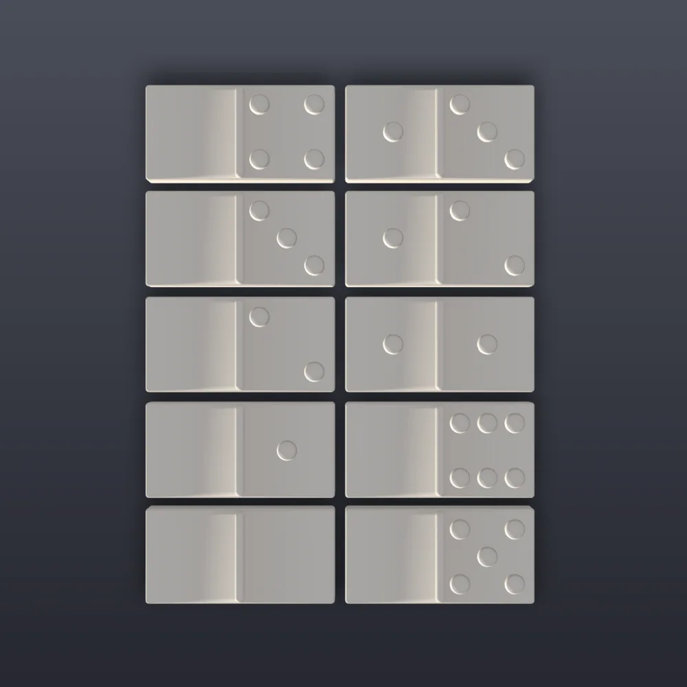 Dominoes Set 3D Print STL File