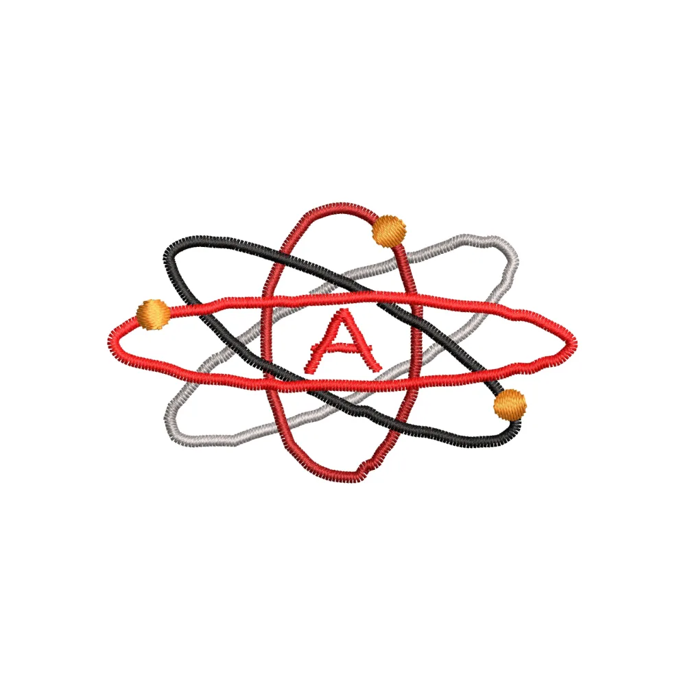 Atom Embroidery Design