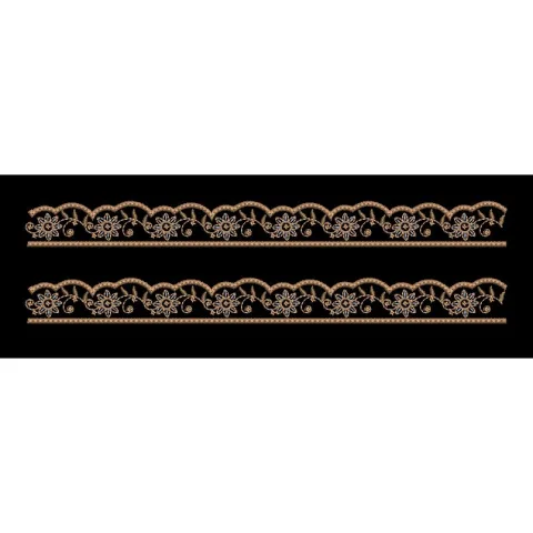 Scalloped Arch Rosette Border Embroidery Design