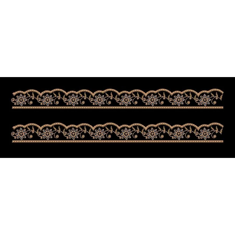 Scalloped Arch Rosette Border Embroidery Design