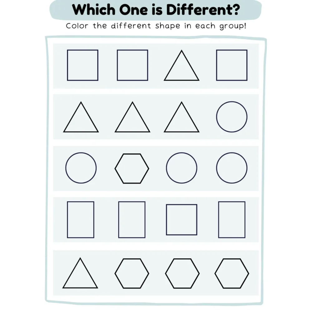 Different Shape Coloring Worksheets