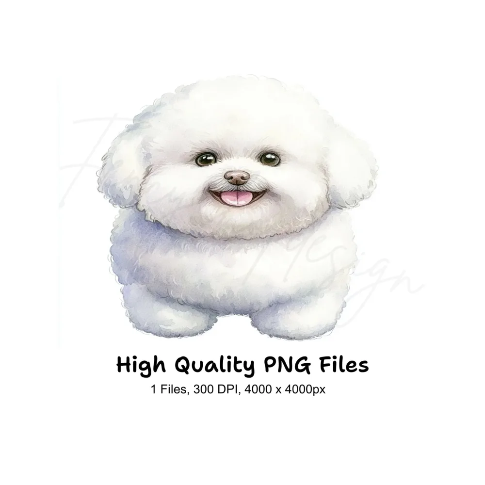 Cute Bichon Frise Puppy Clipart Bundle