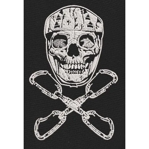 Human Skull Helmet Embroidery Design