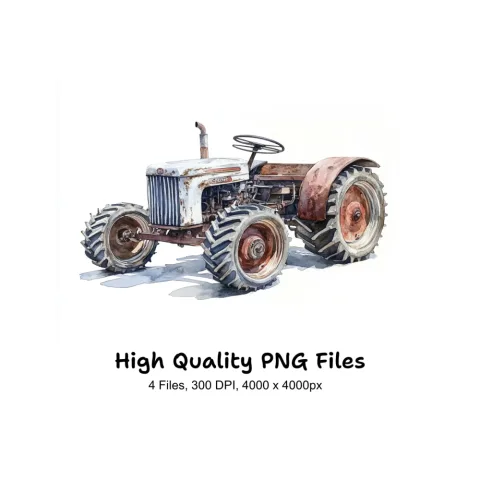 Classic Farm Tractor Clipart Bundle