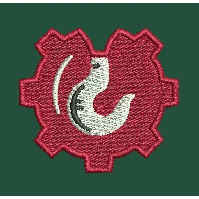 Industrial Hook Emblem Embroidery Design