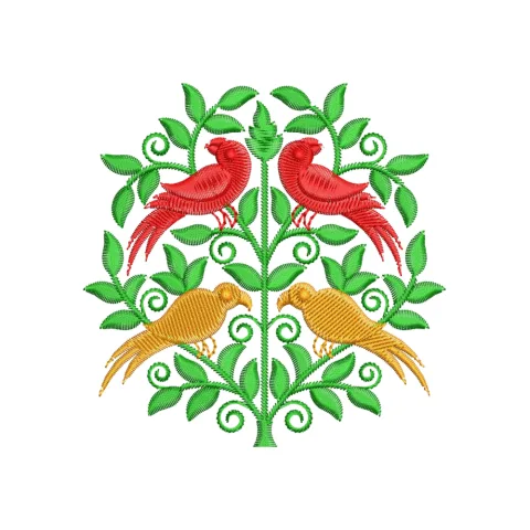 Parot Plant Embroidery Design