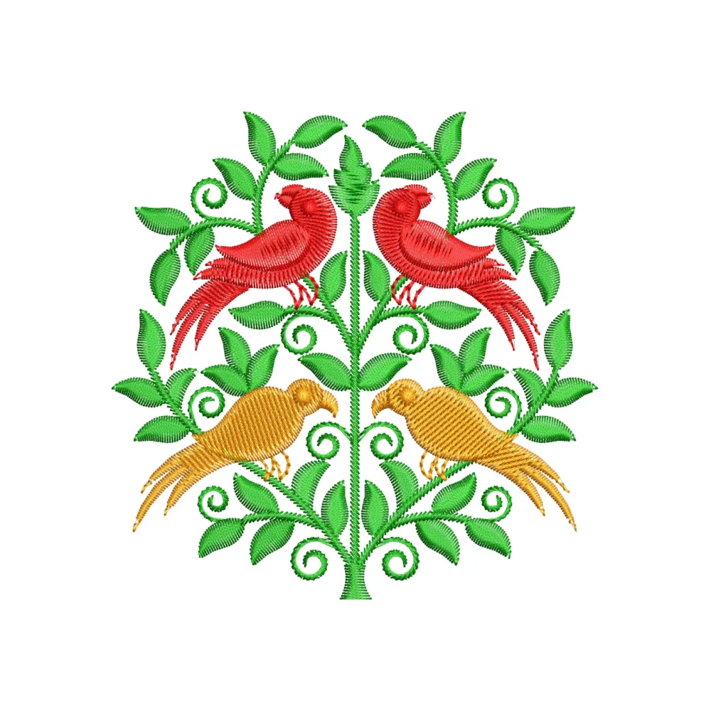 Parot Plant Embroidery Design