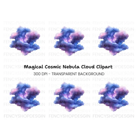 Mystical Galaxy Cloud Clipart Bundle