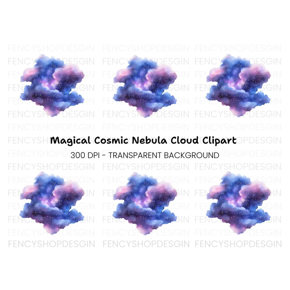 Mystical Galaxy Cloud Clipart Bundle