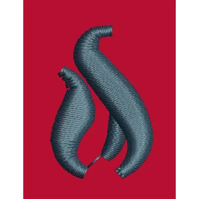 Blue Abstract Flame Motif Embroidery Design