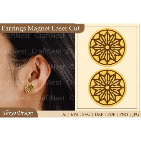 Lasercut Earrings Magnet SVG Bundle