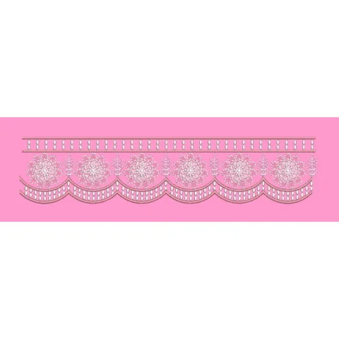 Scalloped Floral Rosette Border Embroidery Design