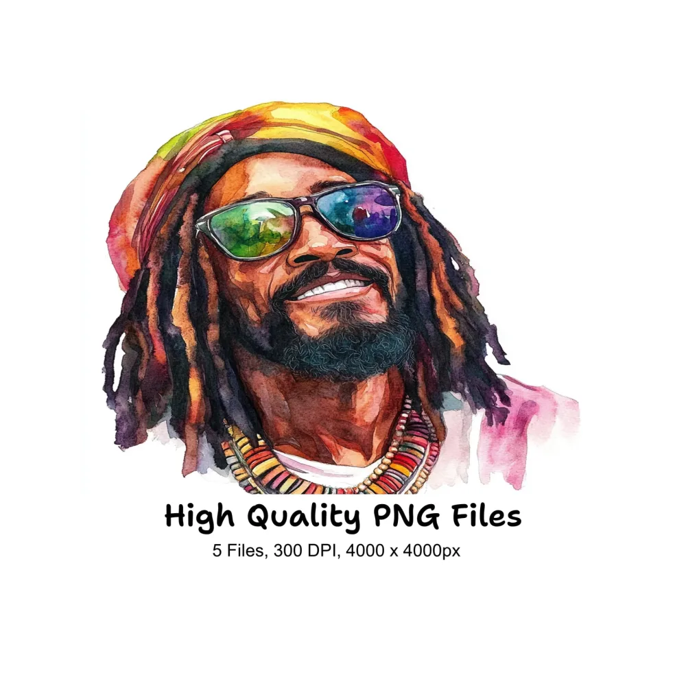 Rasta Man Clipart Bundle