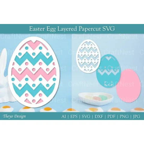 Easter Egg Layered Papercut SVG Bundle