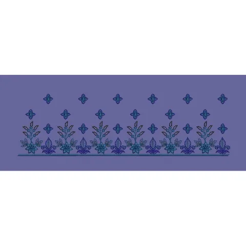Floral Vine and Booti Border Embroidery Design