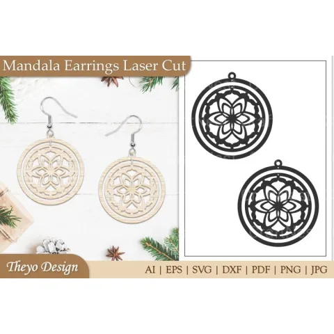 Earrings Mandala SVG Bundle
