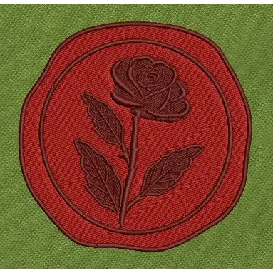 Rose Seal Red Wax Embroidery Design