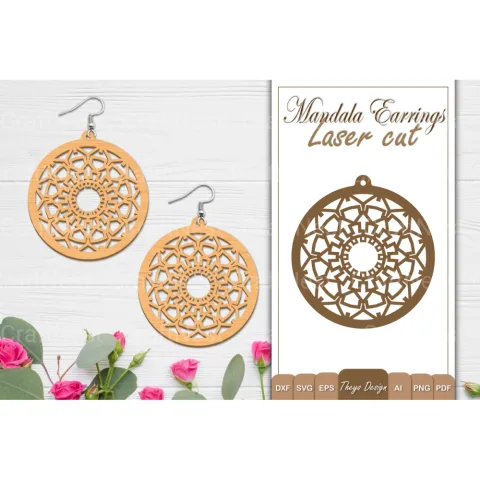 Earrings Mandala SVG Bundle