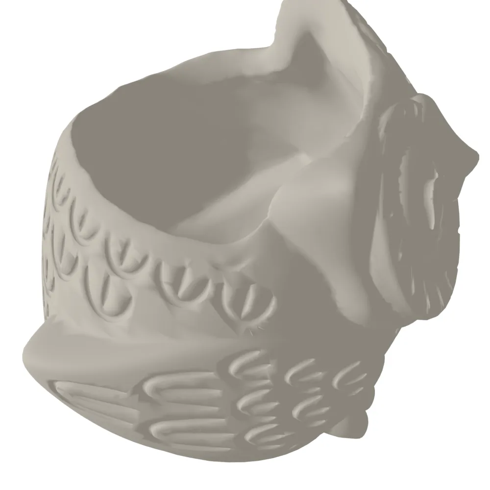 Smiling Owl Planter 3D Print STL File