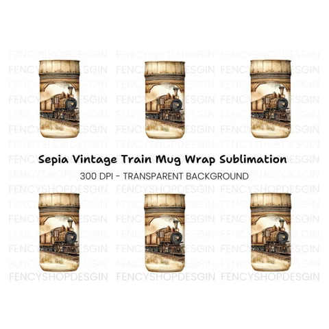 Vintage Train Clipart Bundle