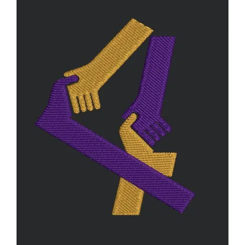 Linked Hands Embroidery Design